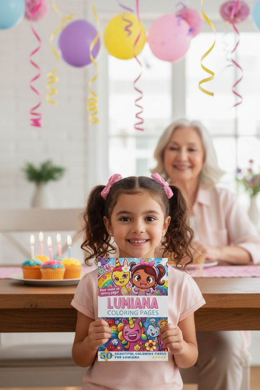 Lumiana coloring book in use