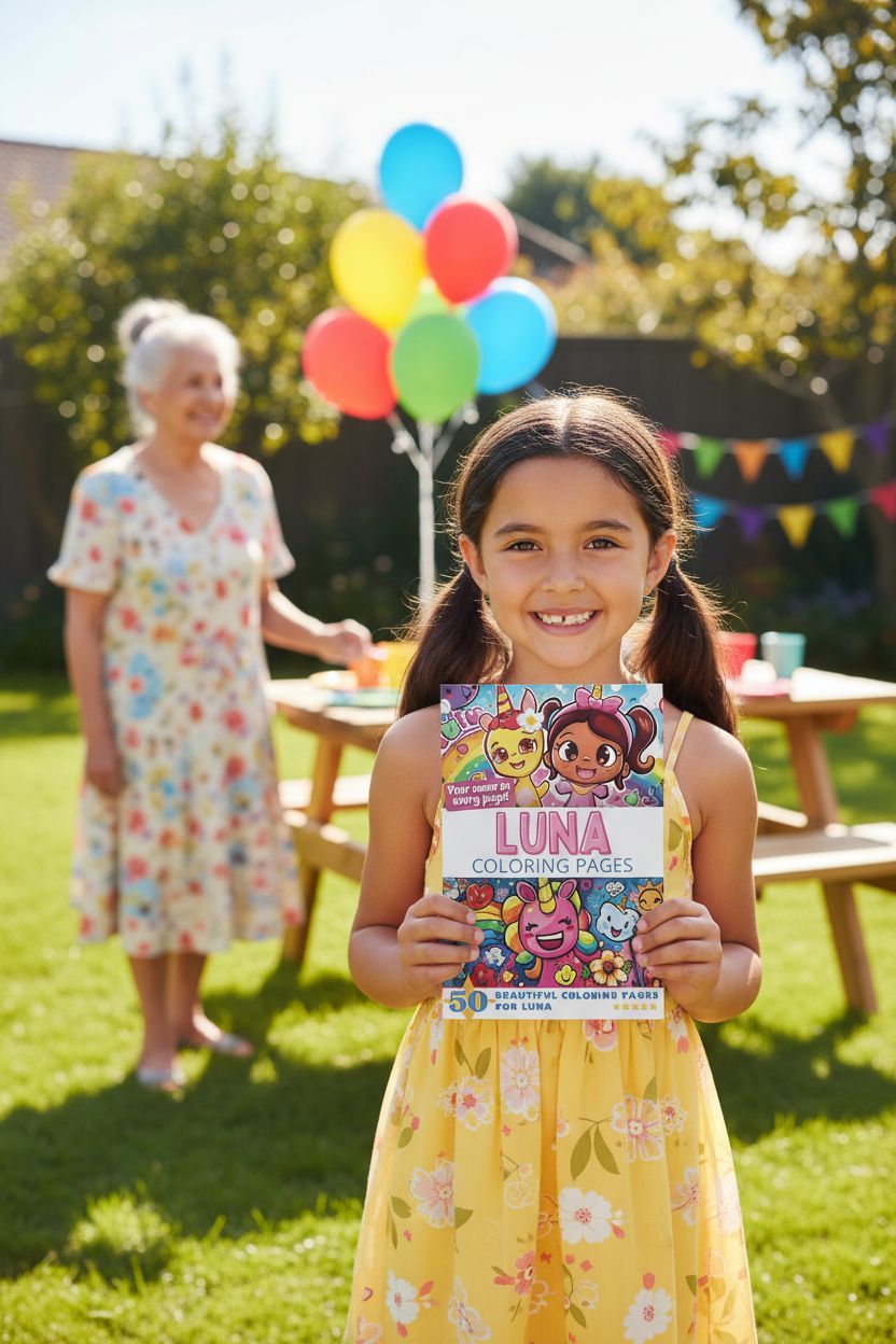 Luna coloring book in use