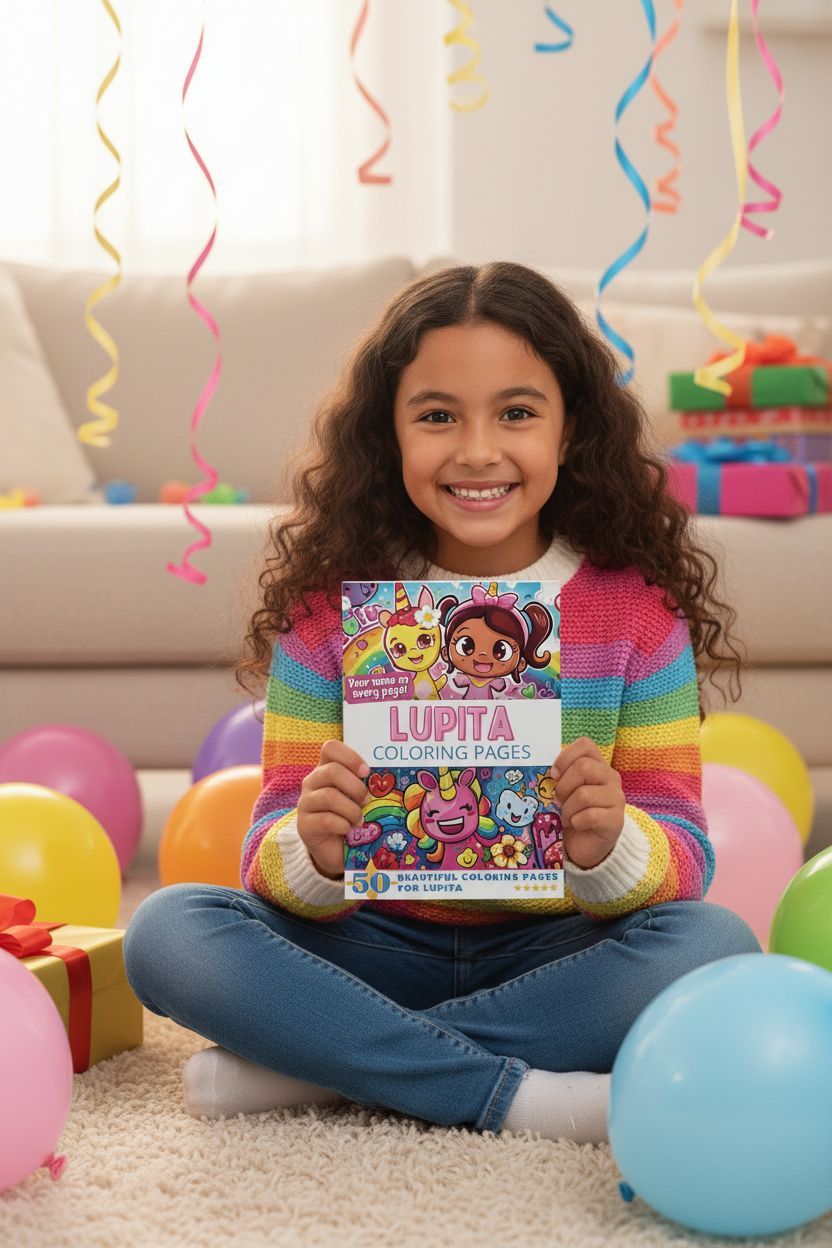Lupita coloring book in use