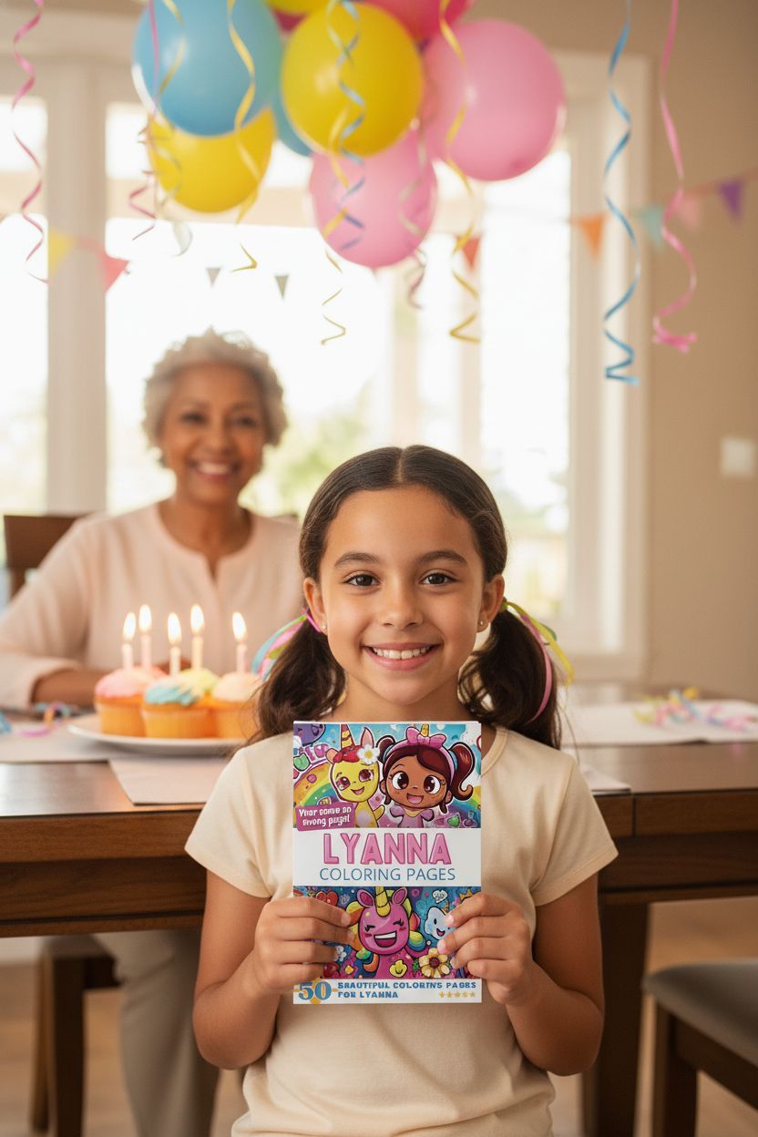 Lyanna coloring book in use