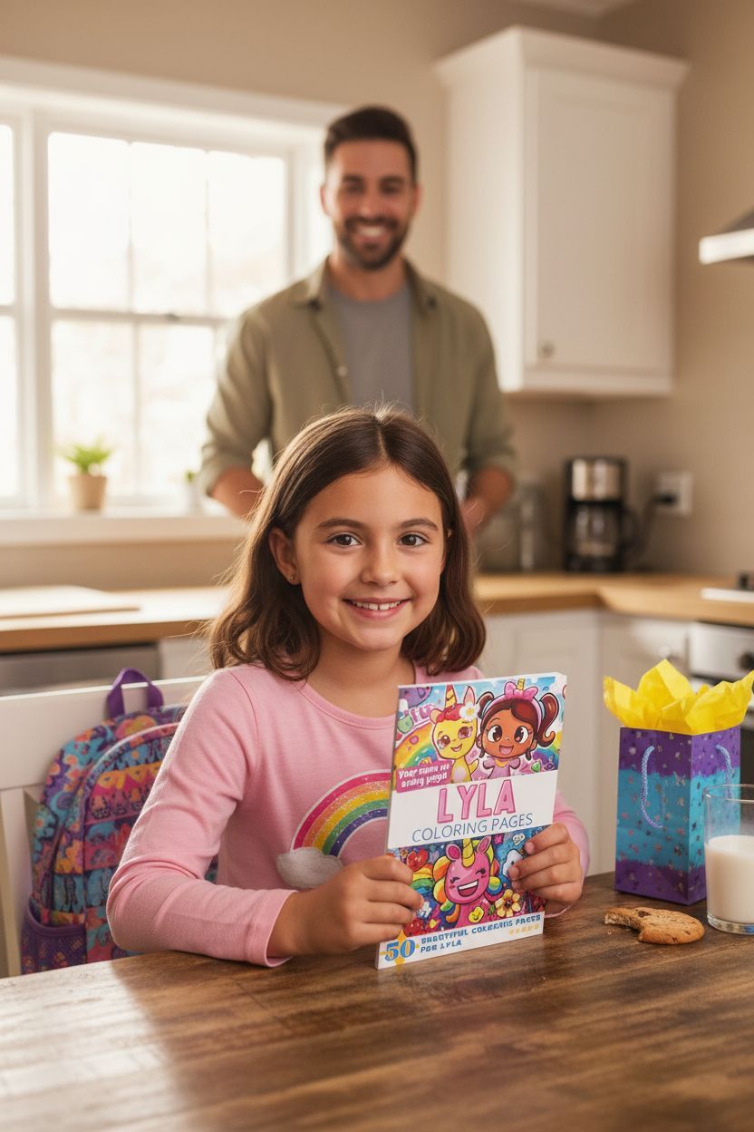 Lyla coloring book in use