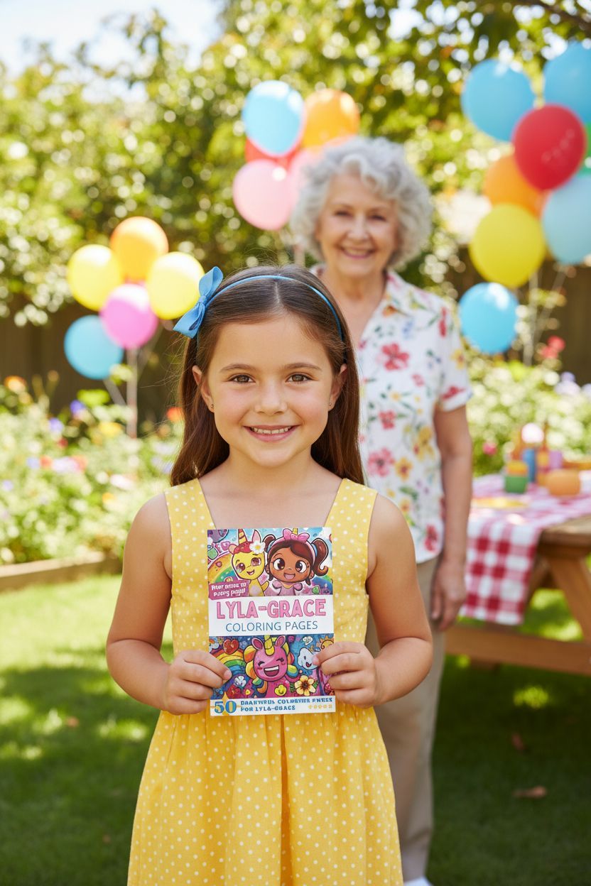 Lyla-Grace coloring book in use