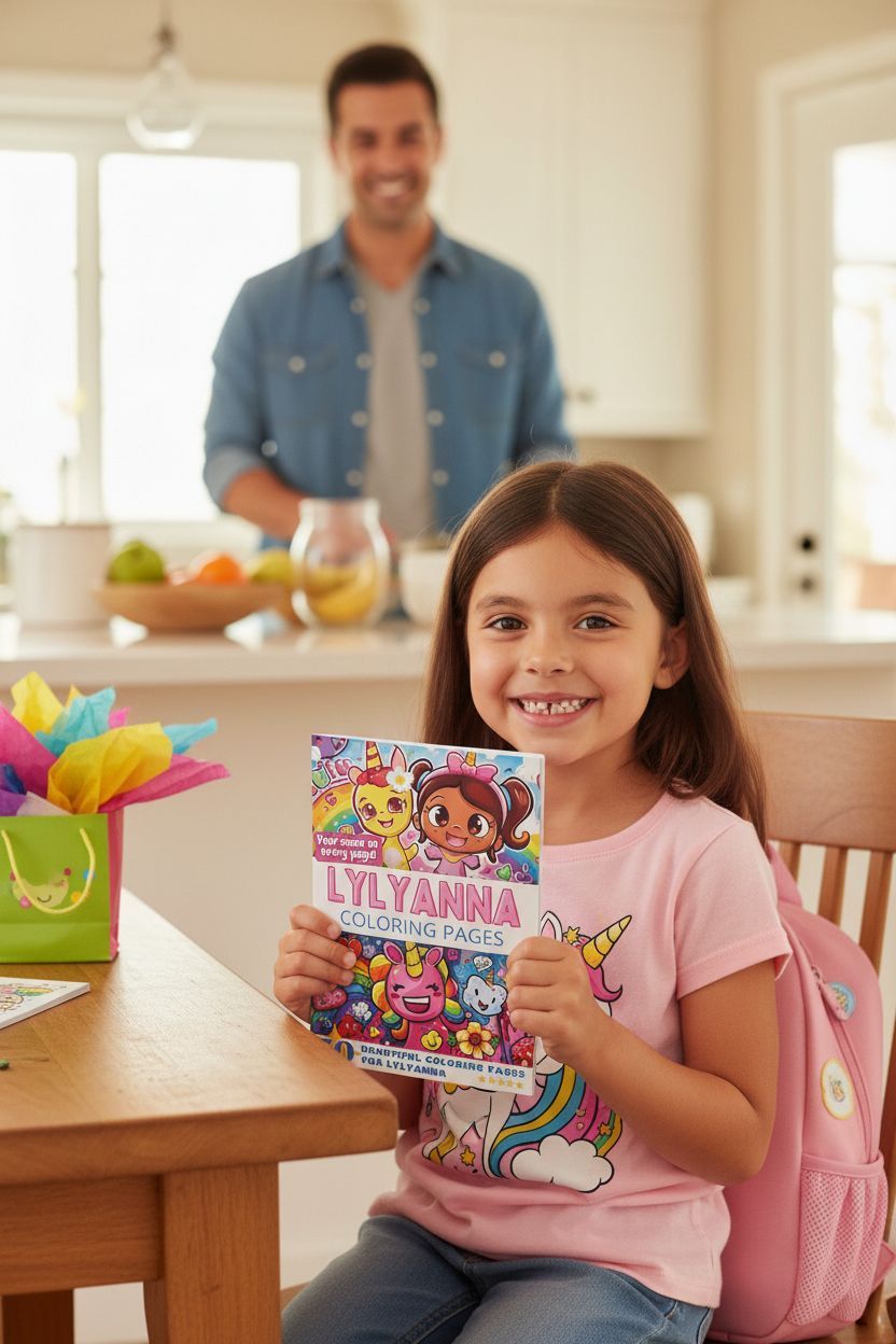 Lylyanna coloring book in use