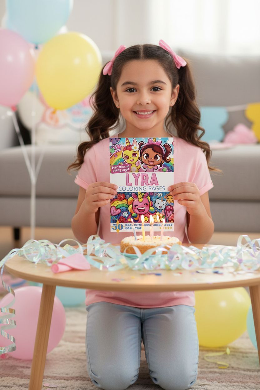 Lyra coloring book in use