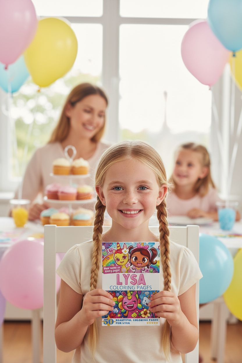 Lysa coloring book in use