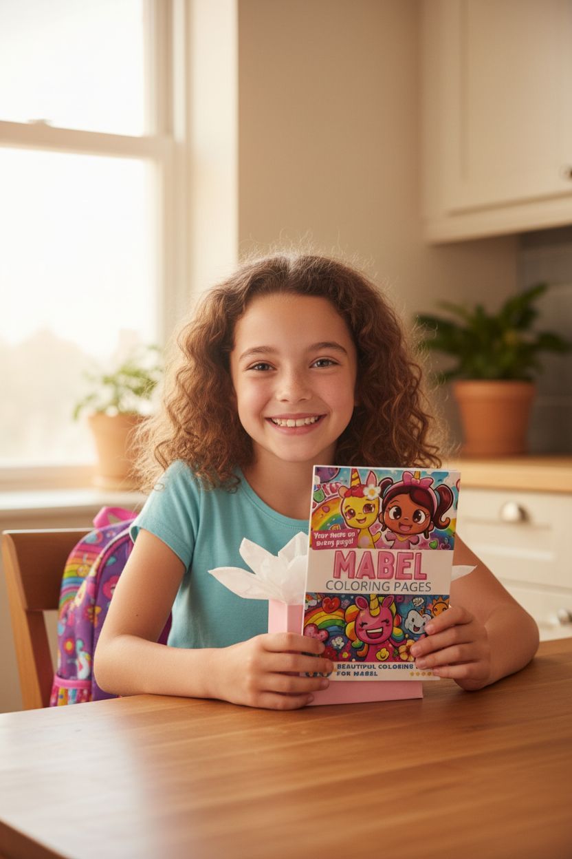 Mabel coloring book in use