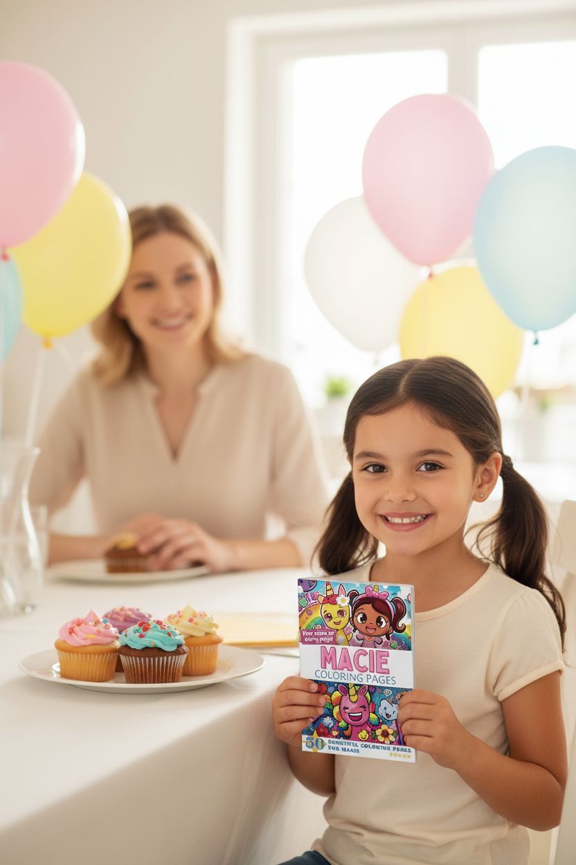 Macie coloring book in use