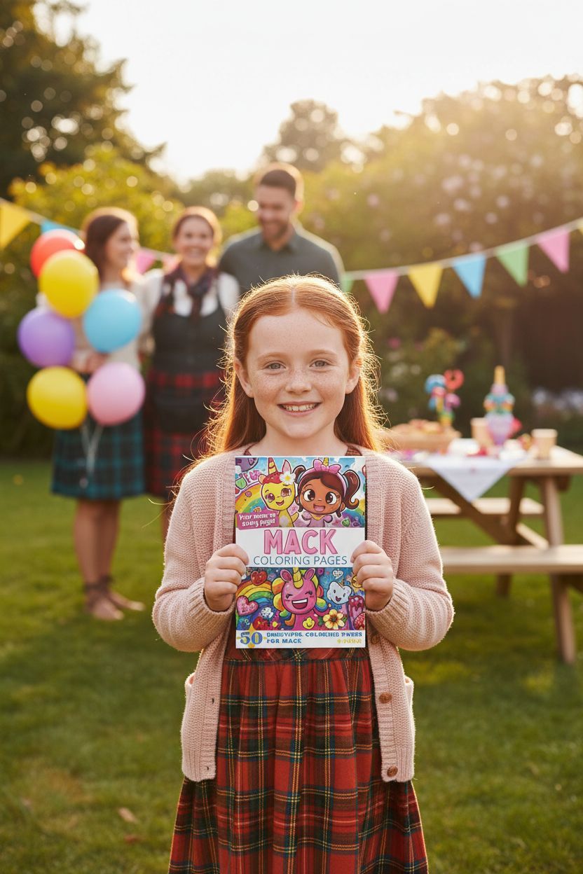 Mack coloring book in use