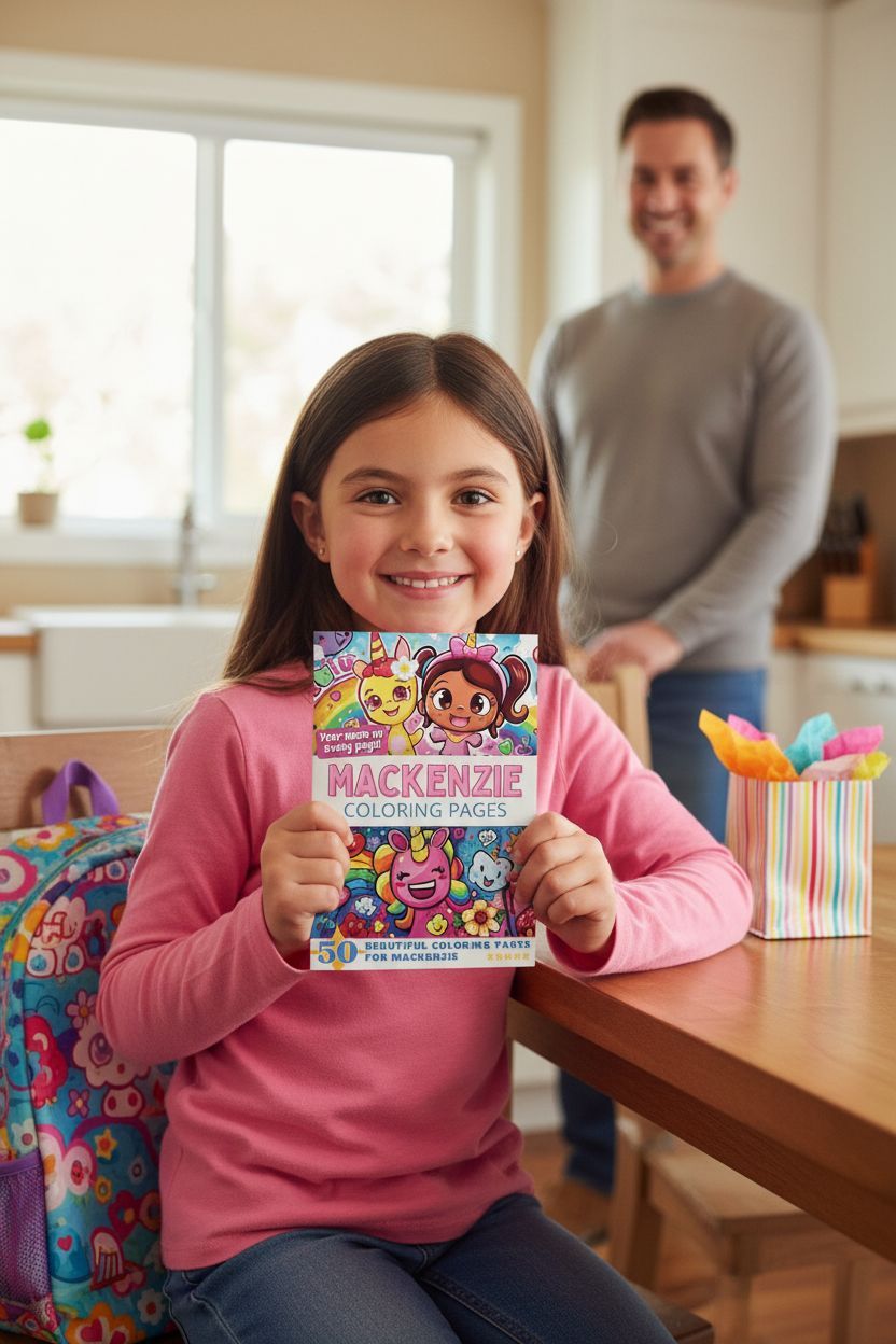 Mackenzie coloring book in use
