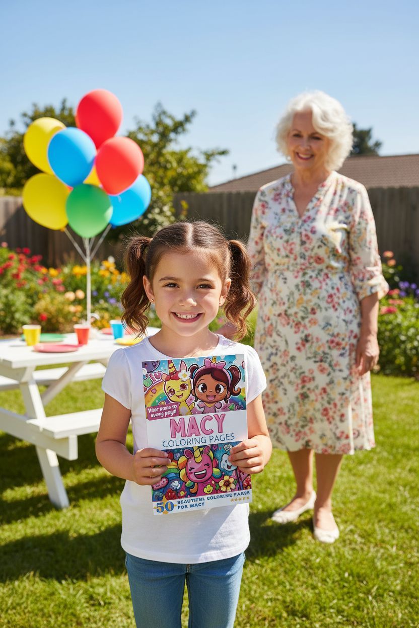 Macy coloring book in use