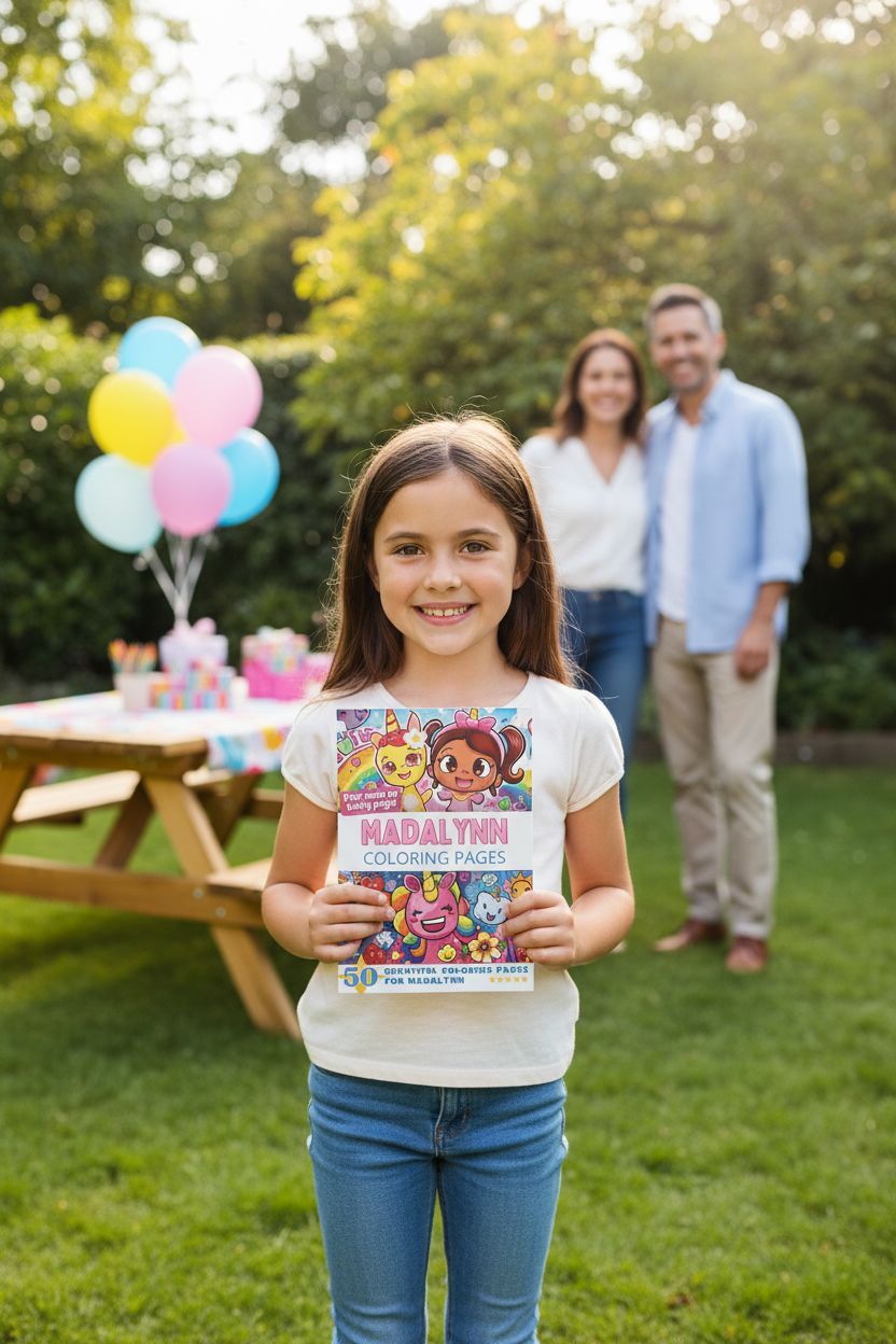 Madalynn coloring book in use