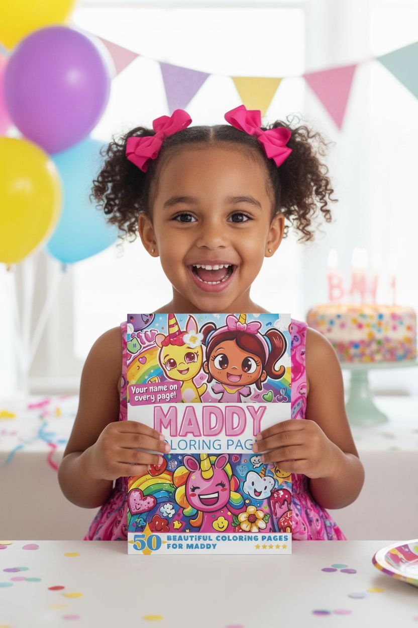 Maddy coloring book in use