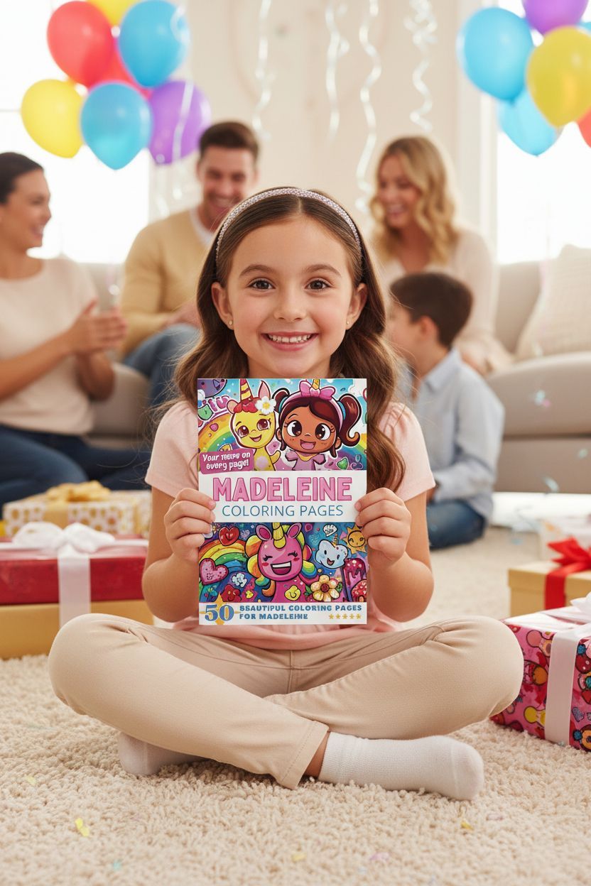 Madeleine coloring book in use