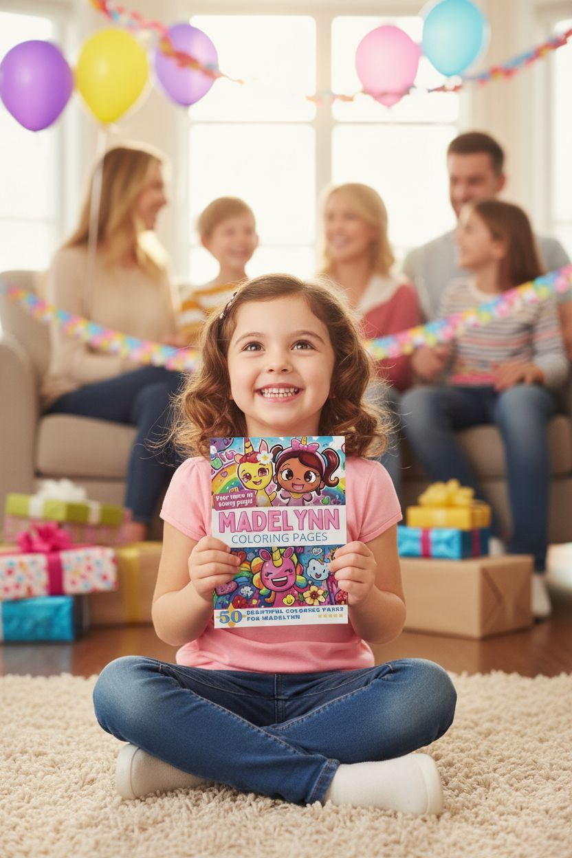 Madelynn coloring book in use