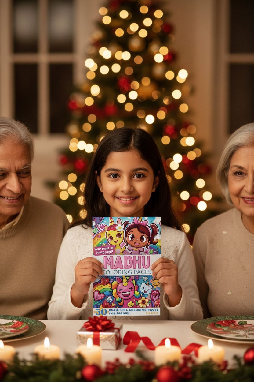 Madhu Christmas coloring pages gift