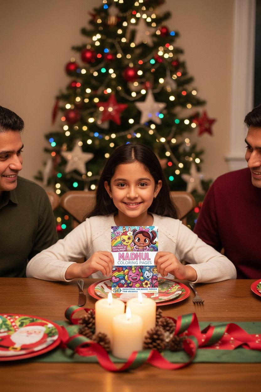 Madhul Christmas coloring pages gift