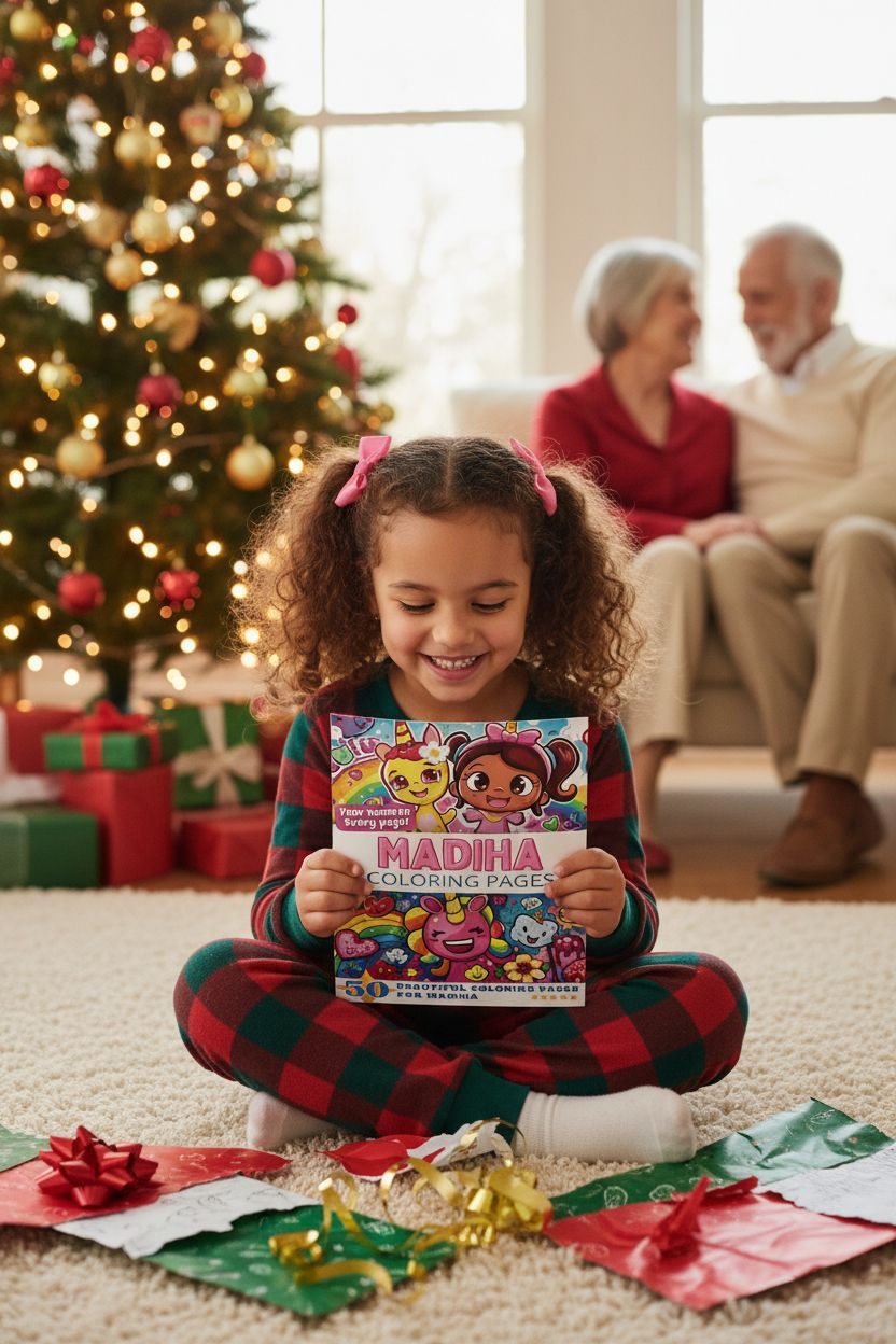 Madiha Christmas coloring pages gift
