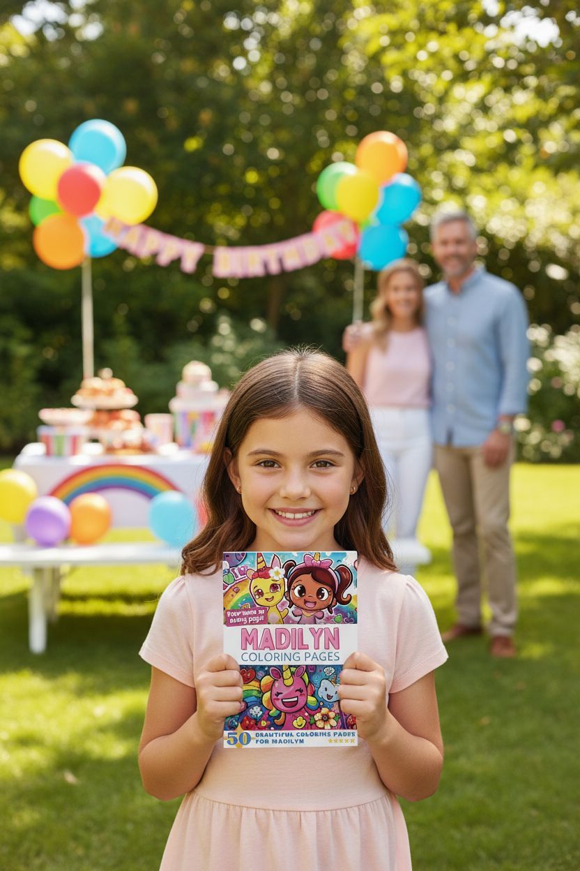 Madilyn coloring book in use