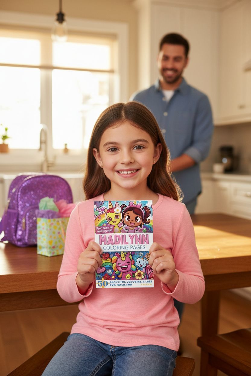 Madilynn coloring book in use