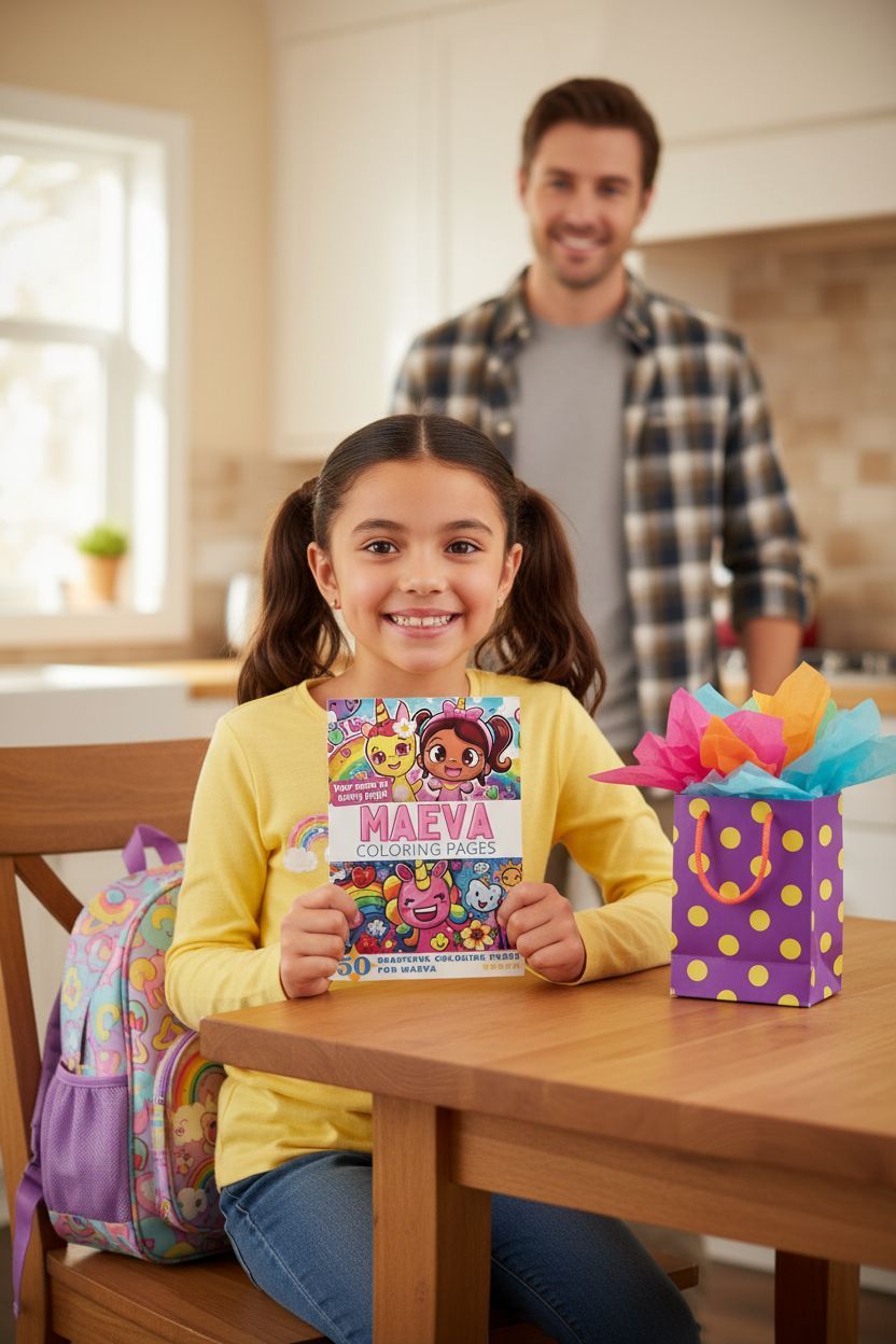 Maeva coloring book in use