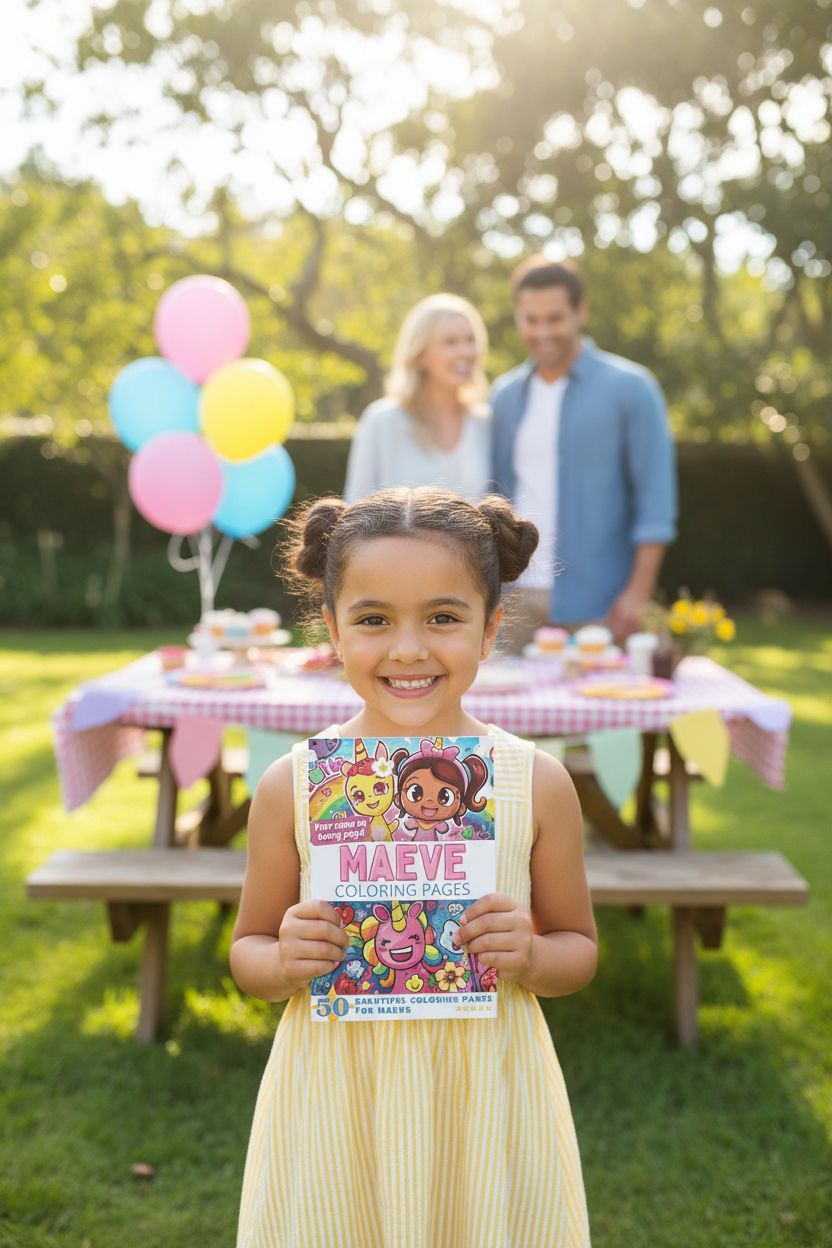 Maeve coloring book in use