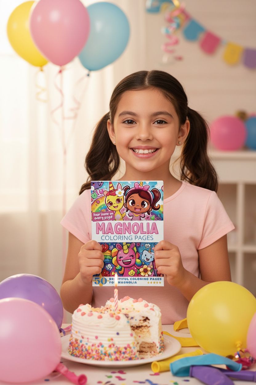 Magnolia coloring book in use