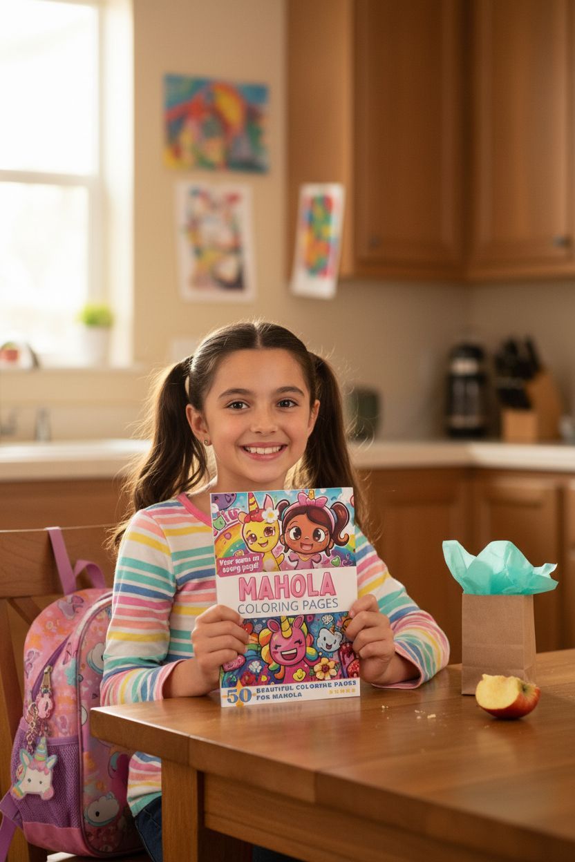 Mahola coloring book in use