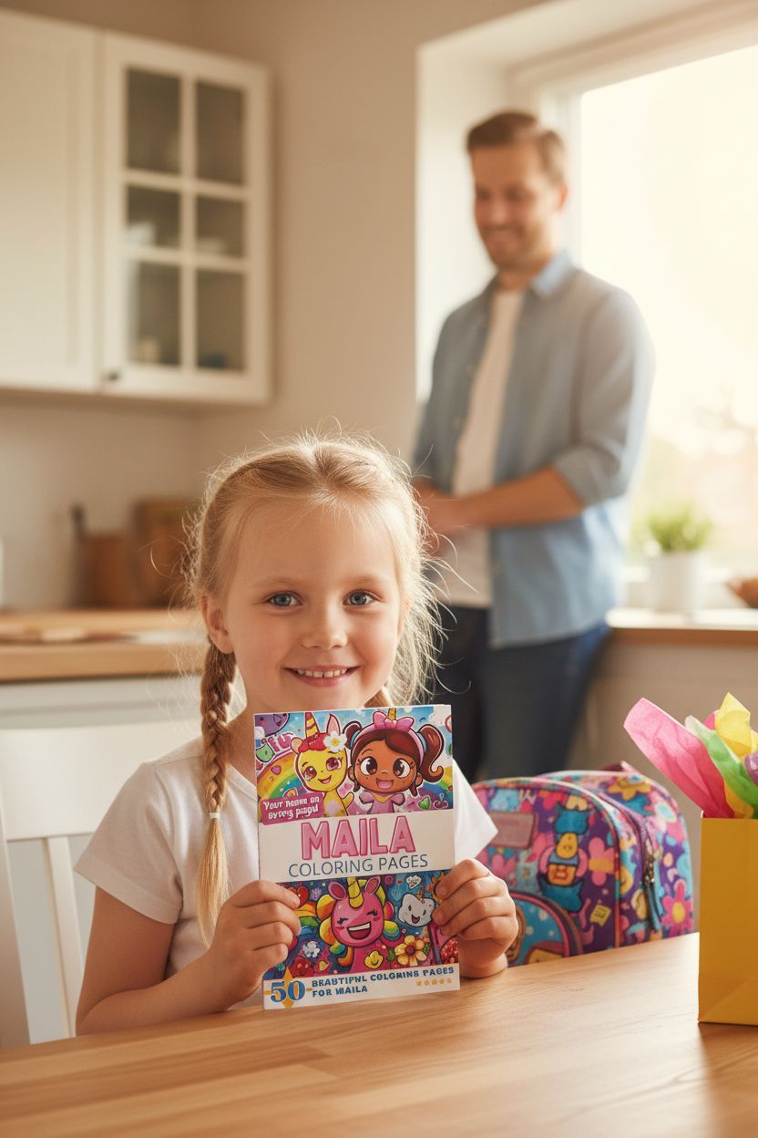 Maila coloring book in use