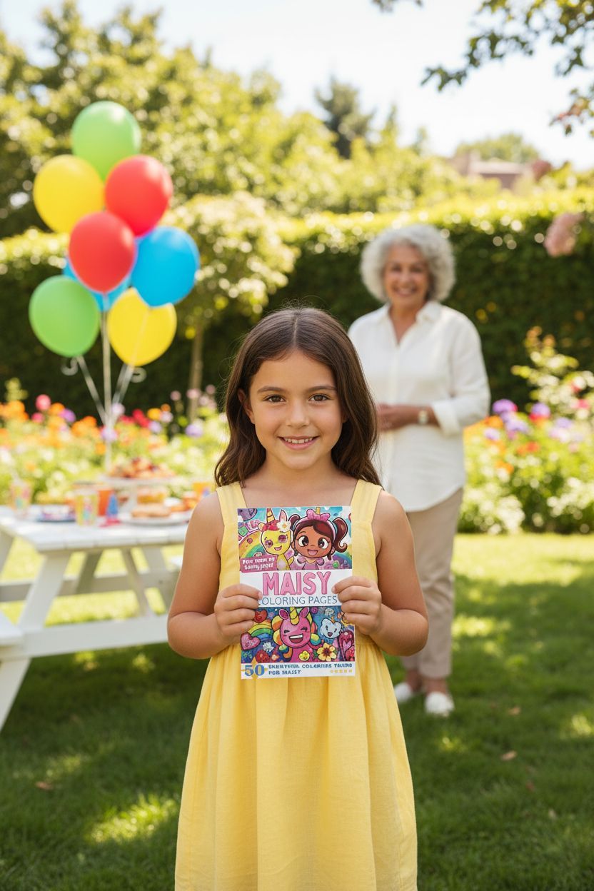 Maisy coloring book in use