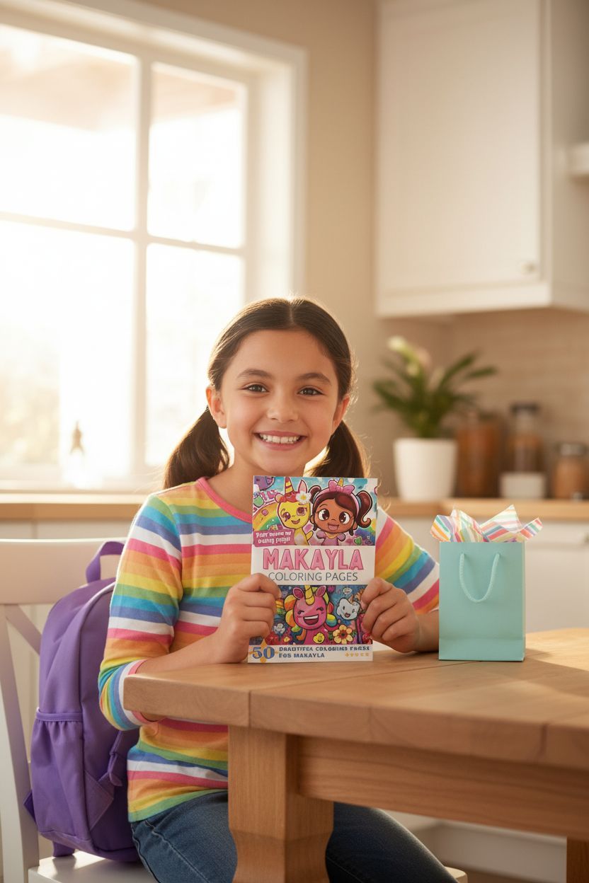 Makayla coloring book in use