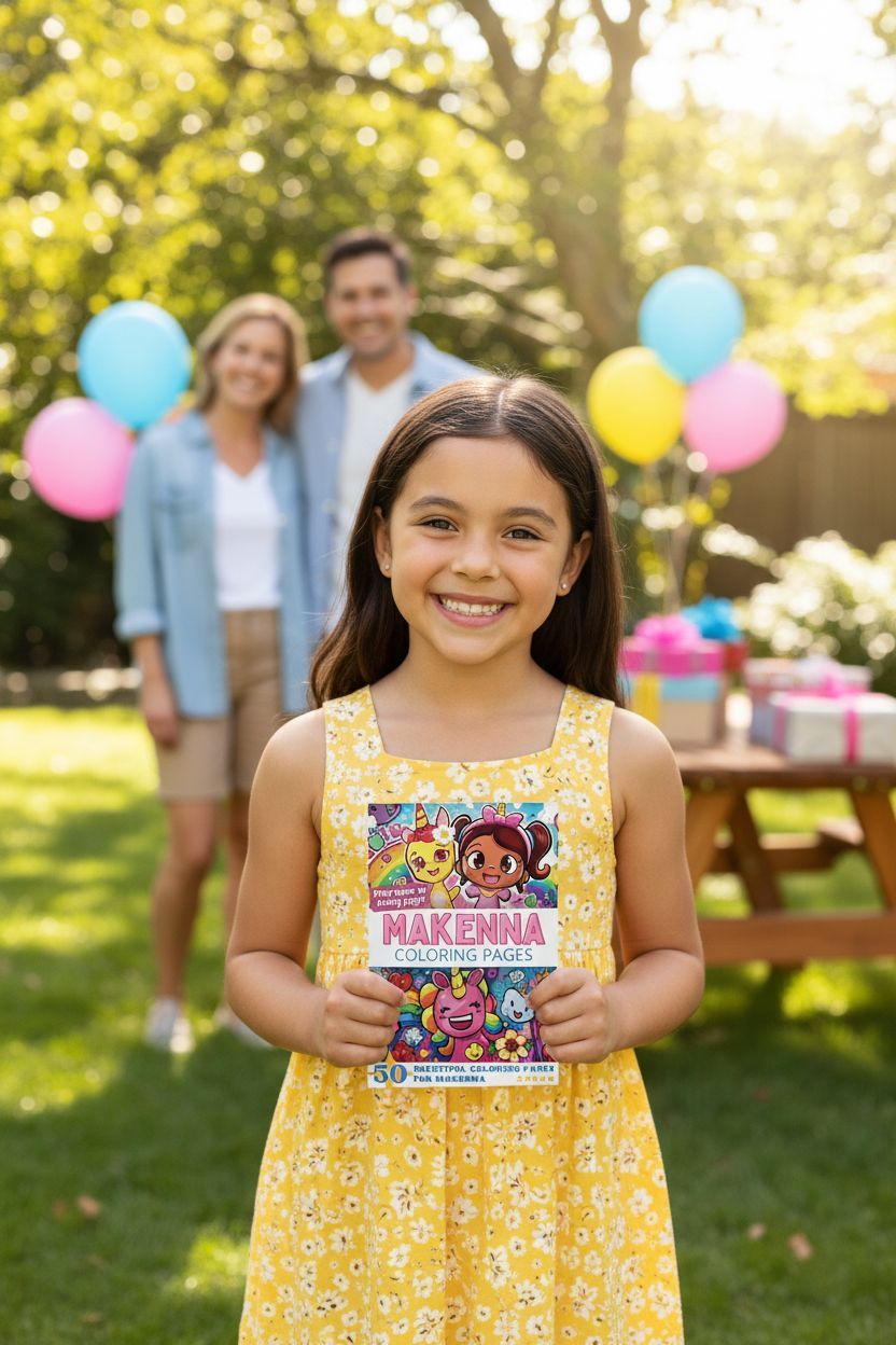 Makenna coloring book in use