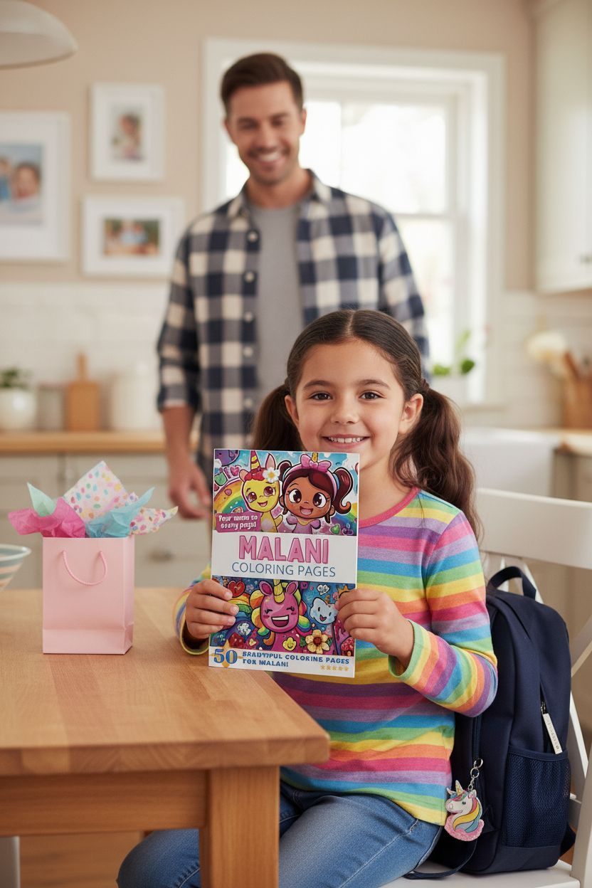 Malani coloring book in use