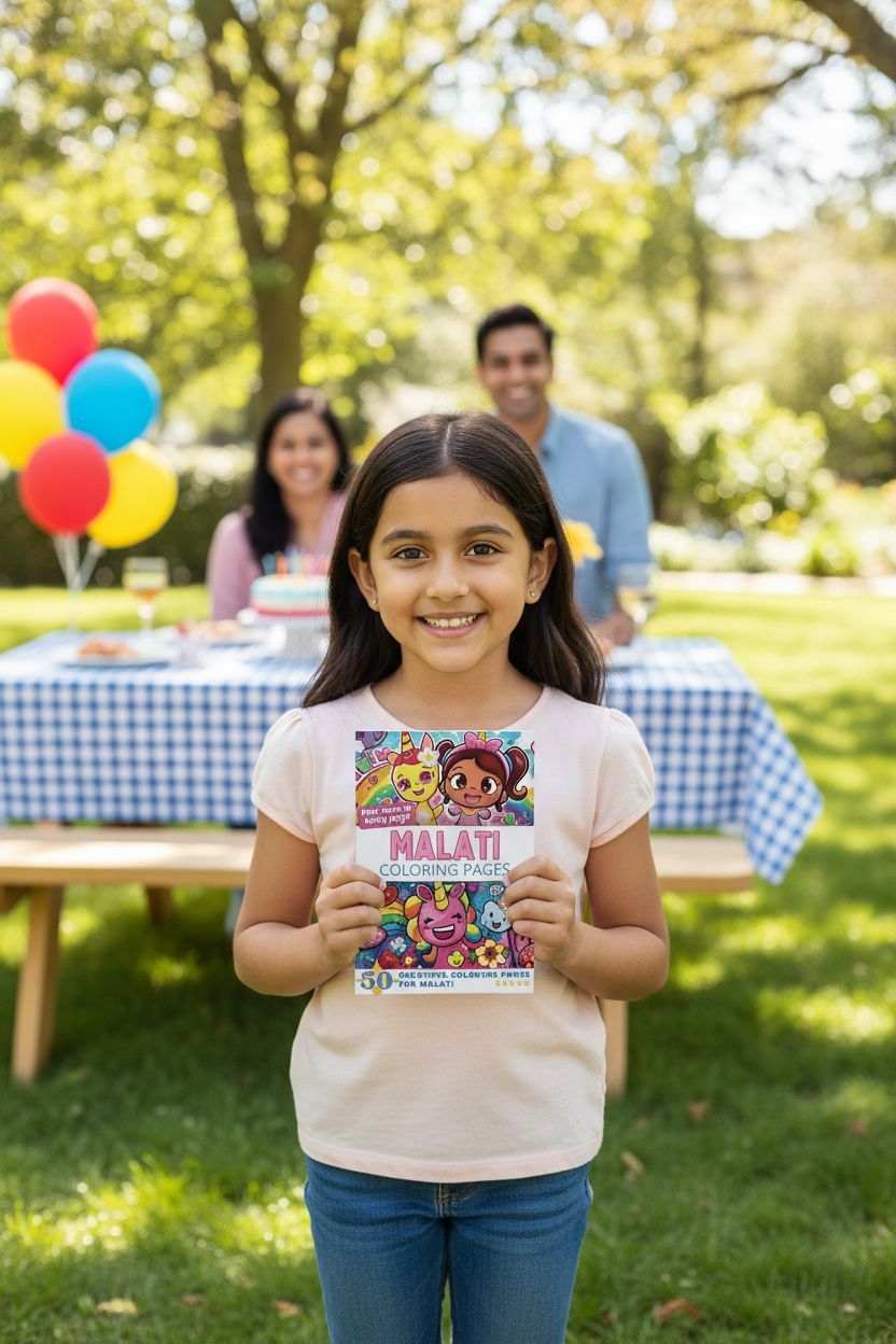 Malati coloring book in use