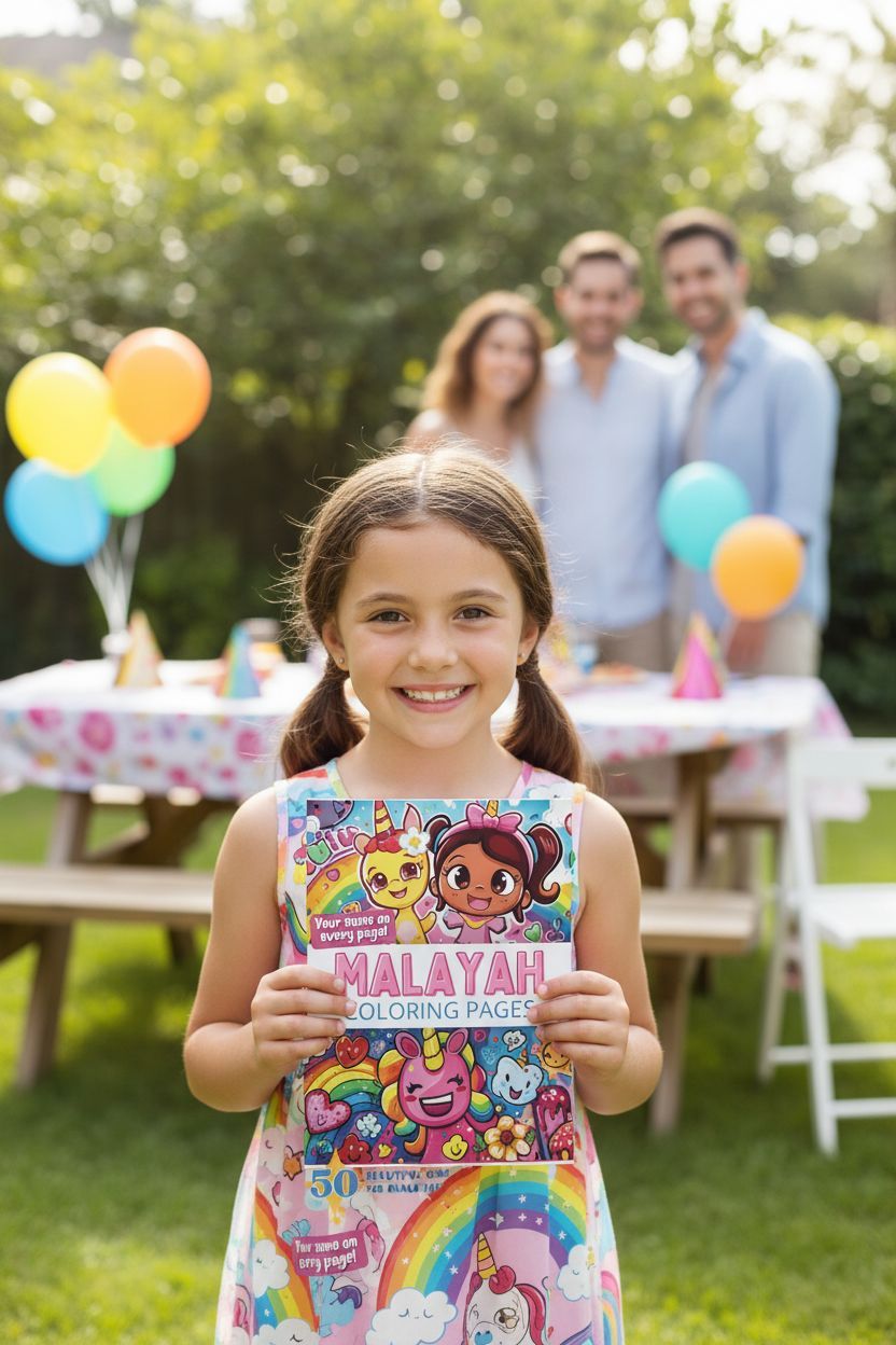 Malayah coloring book in use