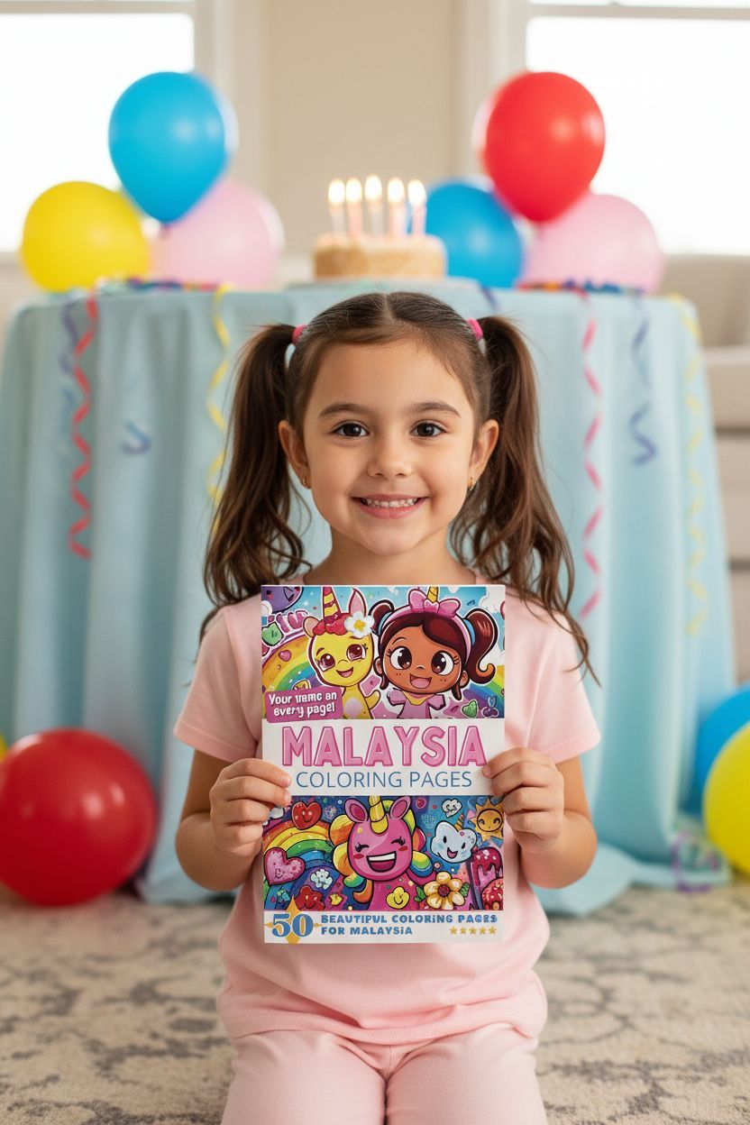 Malaysia coloring book in use