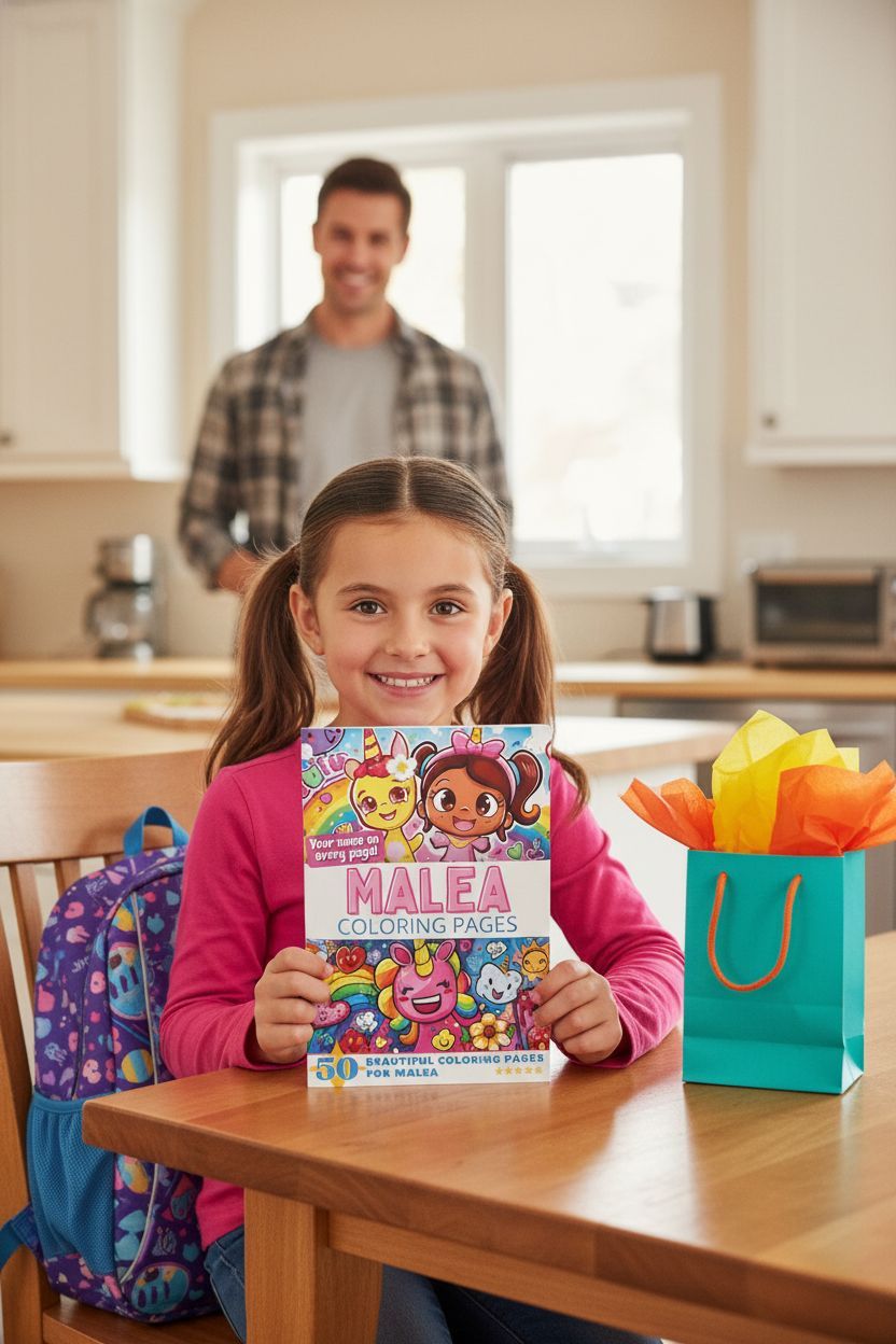 Malea coloring book in use