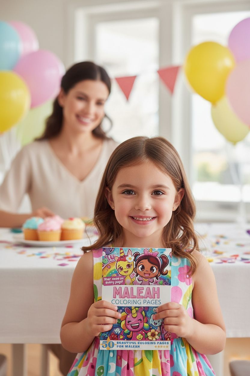 Maleah coloring book in use