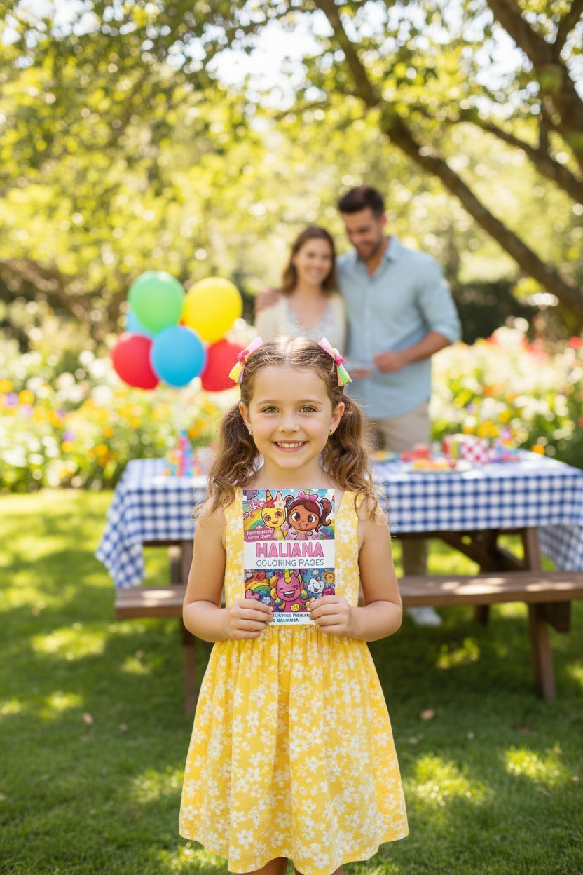 Maliana coloring book in use