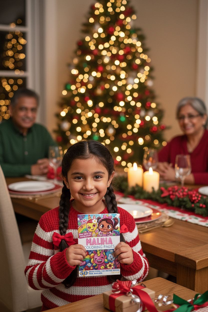 Maliha Christmas coloring pages gift