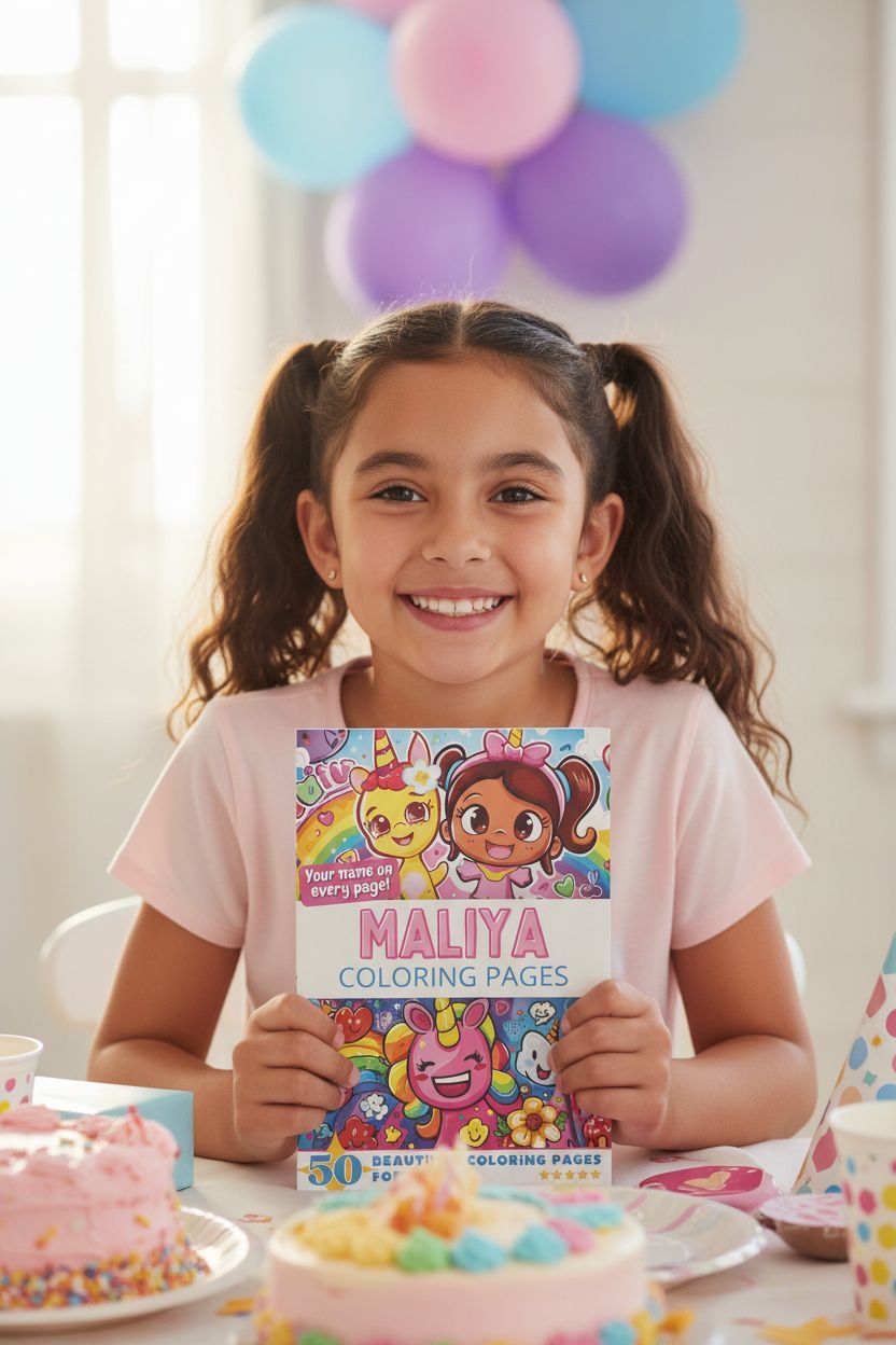 Maliya coloring book in use