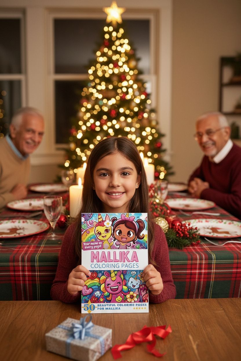 Mallika Christmas coloring pages gift