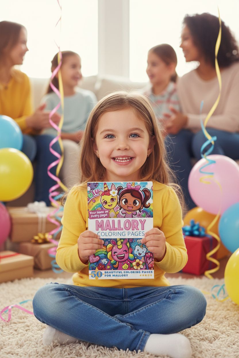 Mallory coloring book in use