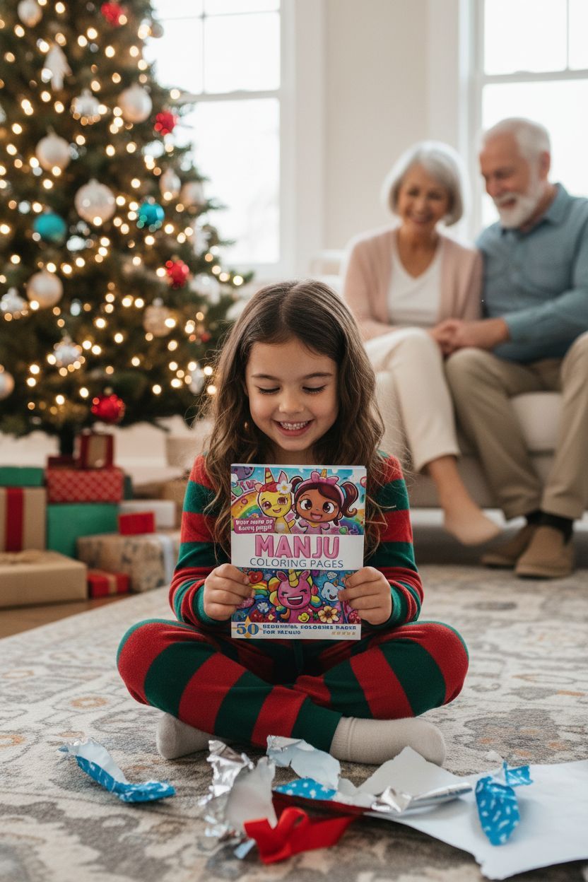 Manju Christmas coloring pages gift