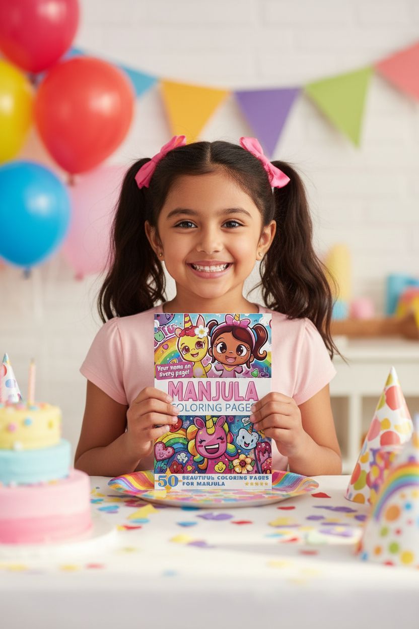 Manjula coloring book in use