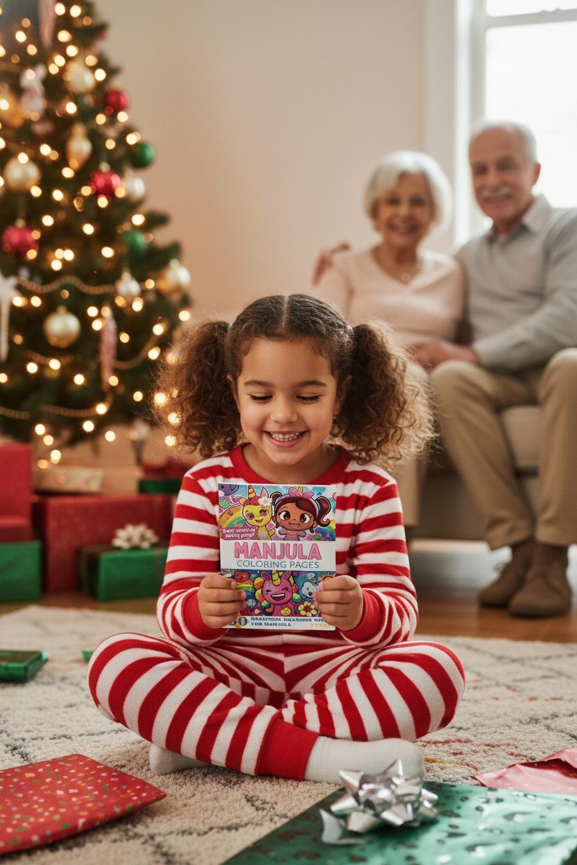 Manjula Christmas coloring pages gift