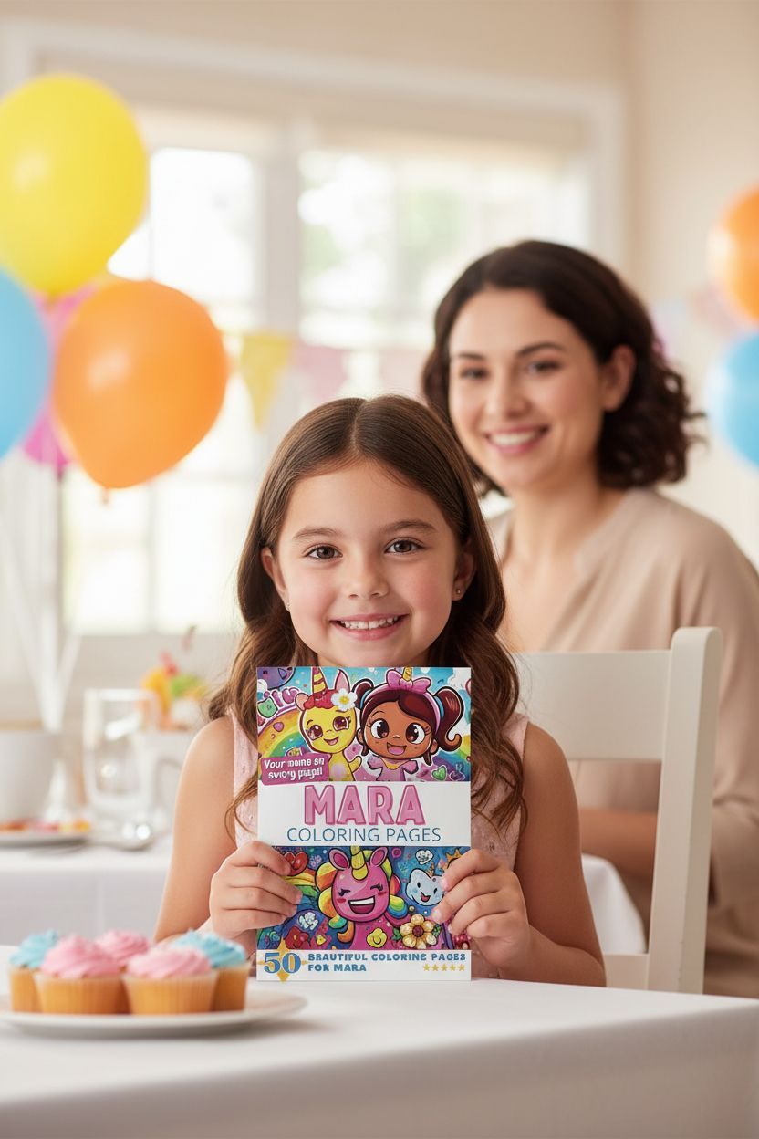 Mara coloring book in use