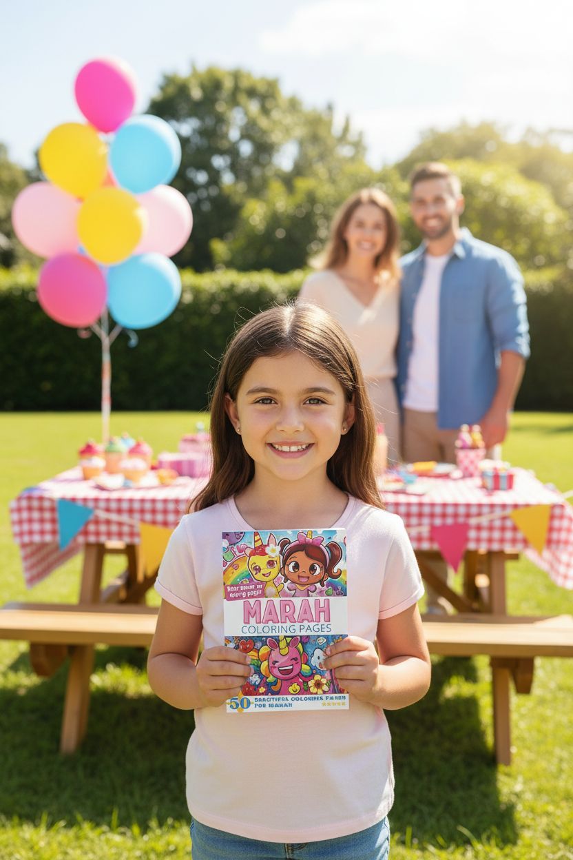 Marah coloring book in use