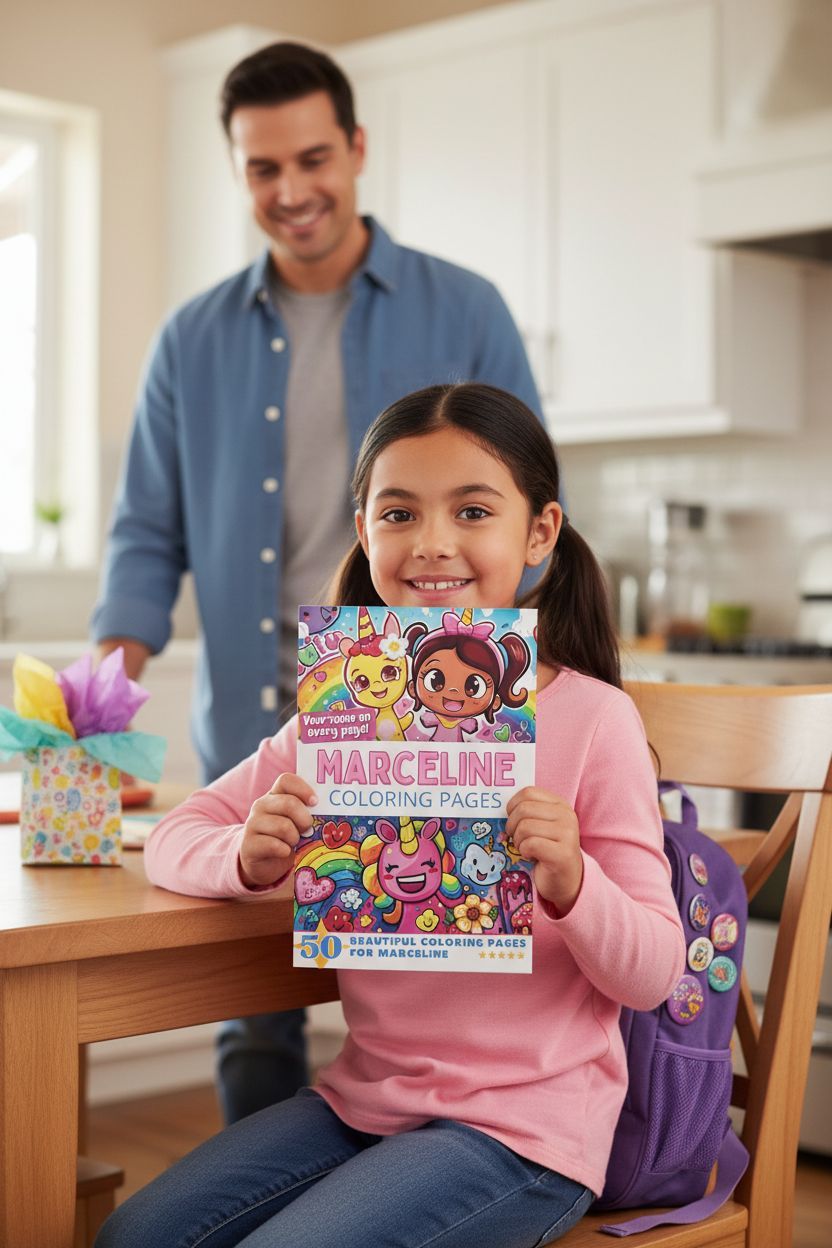 Marceline coloring book in use