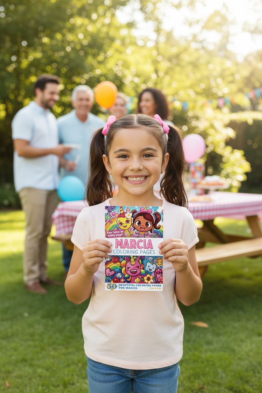Marcia coloring book in use