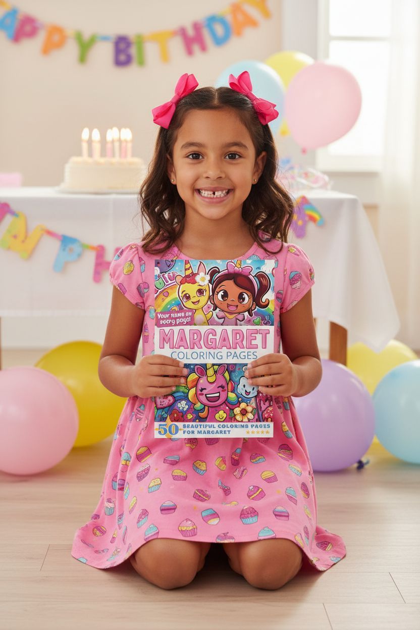 Margaret coloring book in use